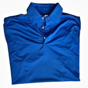 FootJoy Performance Stretch Golf Polo Men's Medium Blue Split Rail Logo Shirt